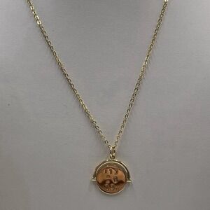 Lulu Dk Gold Plated Secret Cryptic Love Spinner Message Pendant Necklace